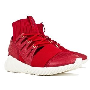 Adidas Red & White Tubular Doom Chinese New Year Of The Monkey Sporty Sneakers